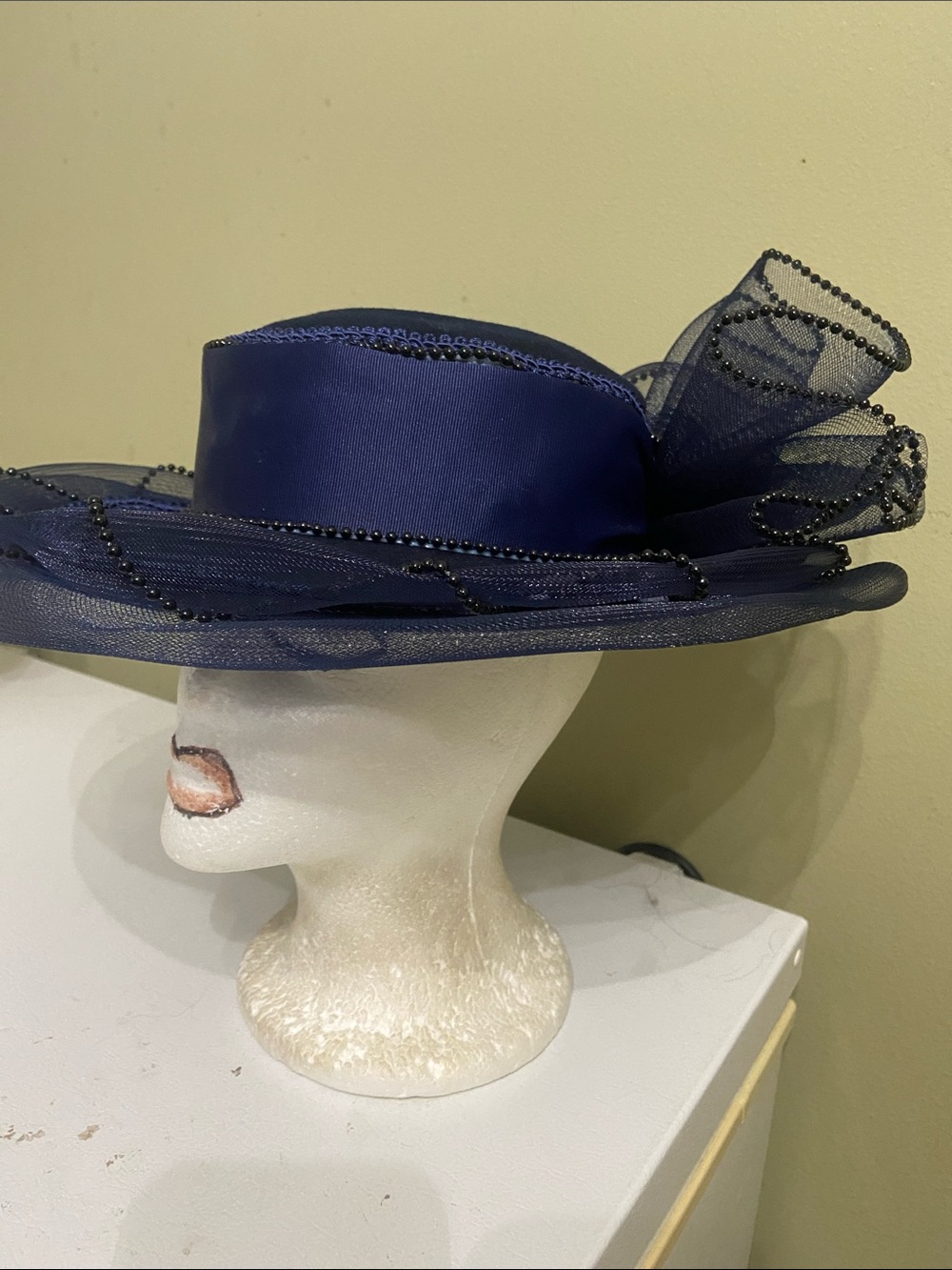 Pretty Navy Blue Dress / Church Hat by Deborah